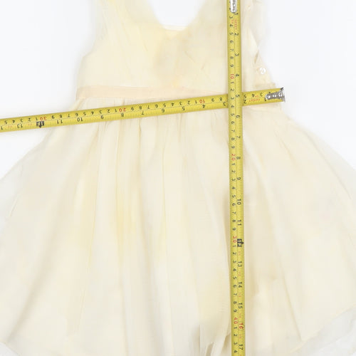 Monsoon Girls Ivory Tutu Dress 12-18 Months Lined Party Wedding Dress