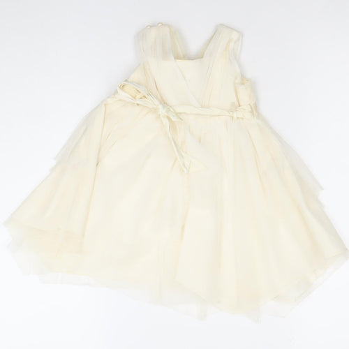 Monsoon Girls Ivory Tutu Dress 12-18 Months Lined Party Wedding Dress