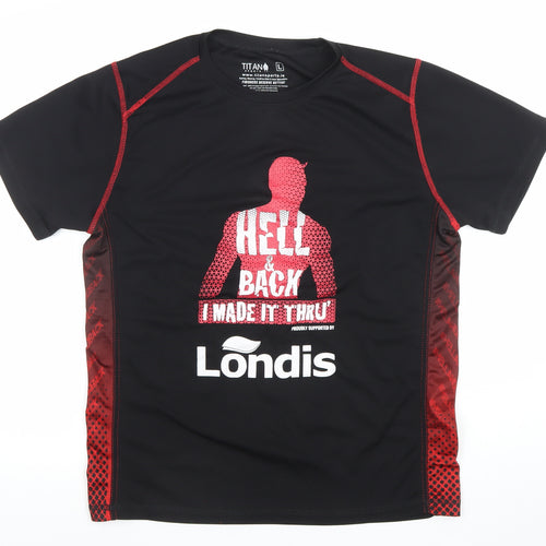 Titan Sports Men's Black Large Hell and Back Running T-Shirt