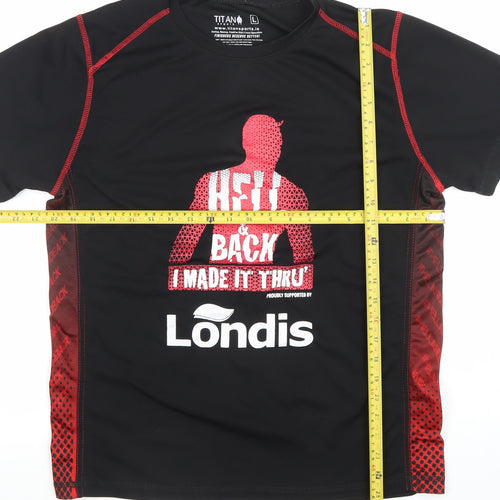 Titan Sports Men's Black Large Hell and Back Running T-Shirt