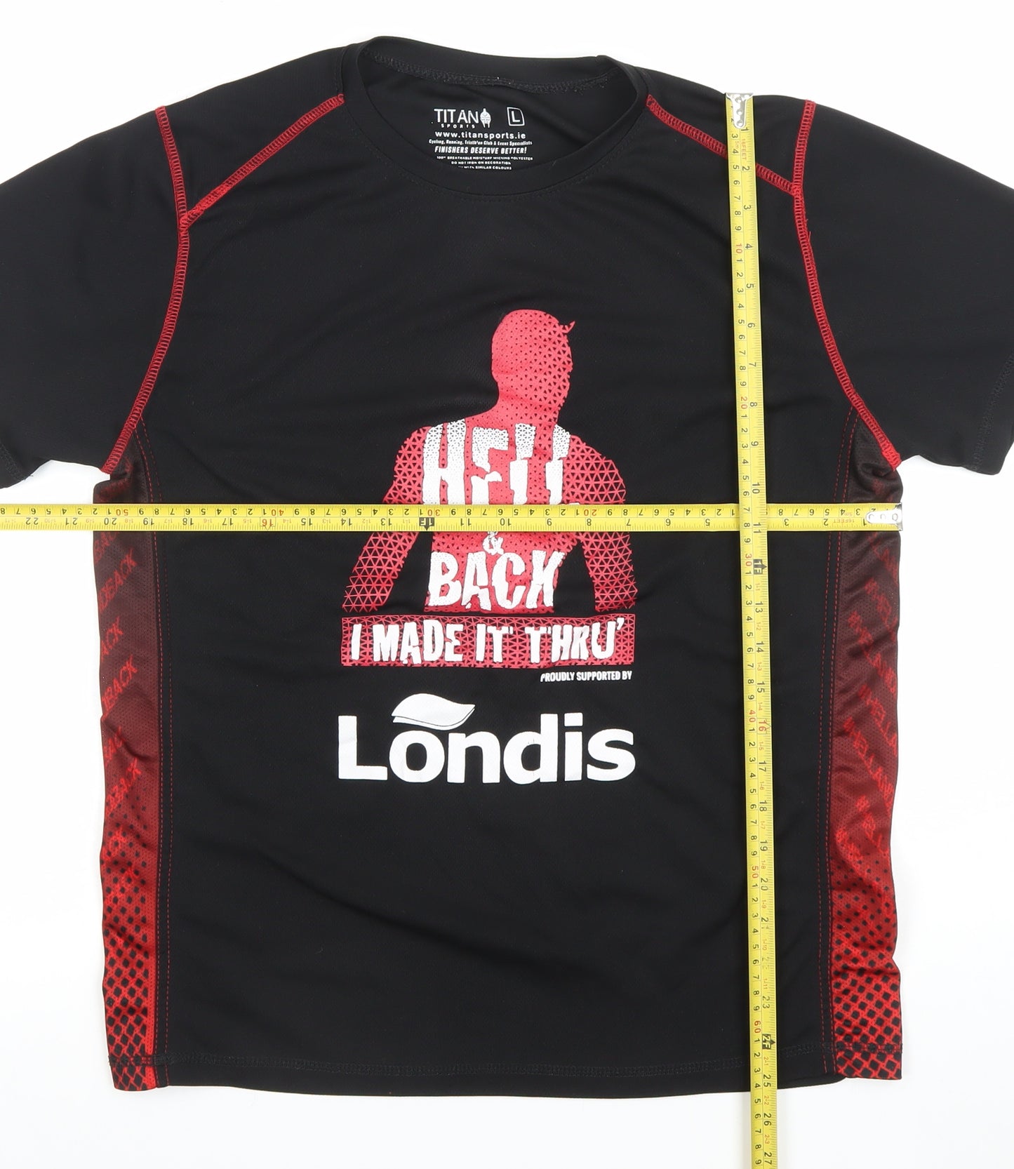 Titan Sports Men's Black Large Hell and Back Running T-Shirt