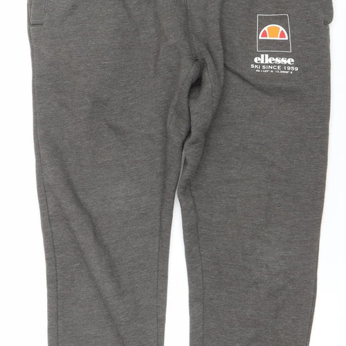 Ellesse Men's Grey Jogger Sweatpants S Regular Fit Activewear Trousers