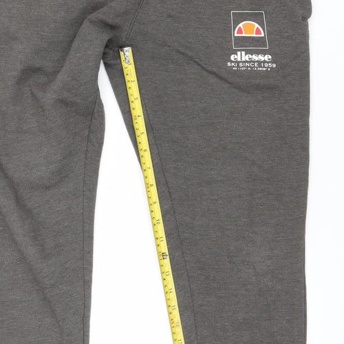 Ellesse Men's Grey Jogger Sweatpants S Regular Fit Activewear Trousers