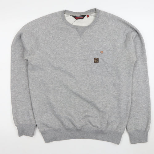 Duck and Cover Mens Grey Crew Neck Sweatshirt Size M Regular Fit