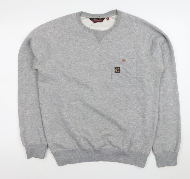 Duck and Cover Mens Grey Crew Neck Sweatshirt Size M Regular Fit