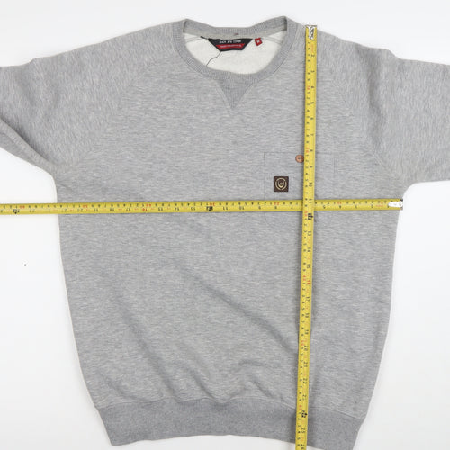 Duck and Cover Mens Grey Crew Neck Sweatshirt Size M Regular Fit