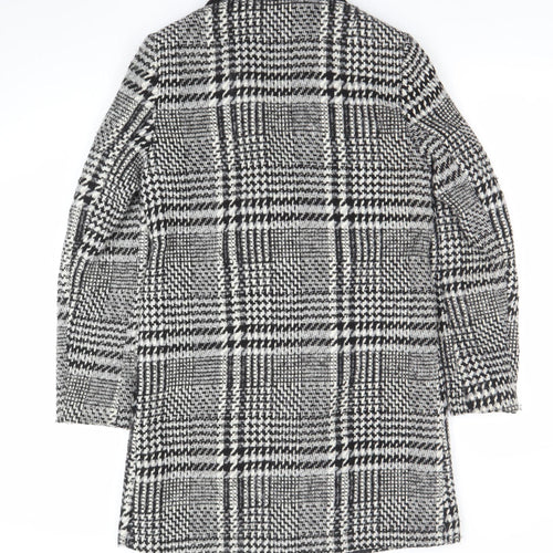 George Women’s Black Check Tweed Mid-Length Coat Size 10