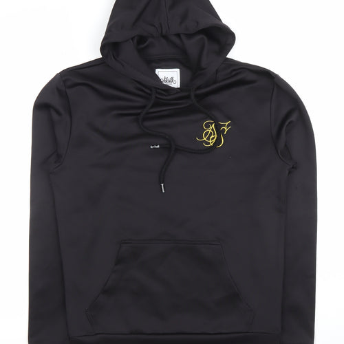 SikSilk Womens Black Size 6 Pullover Hoodie with Embroidered Logo
