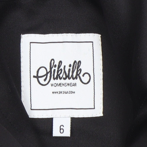 SikSilk Womens Black Size 6 Pullover Hoodie with Embroidered Logo
