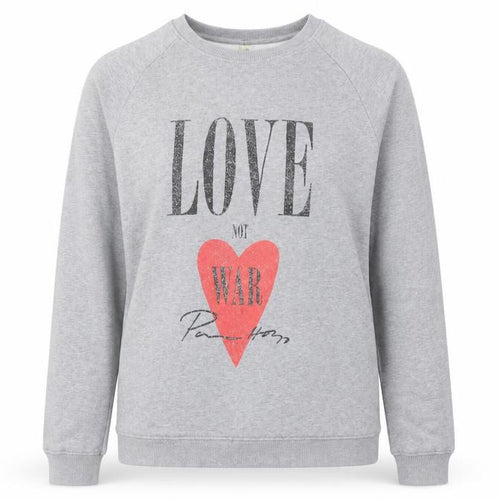 Rapanui Women's Grey 'Love Not War' Organic Cotton Sweatshirt - Size S