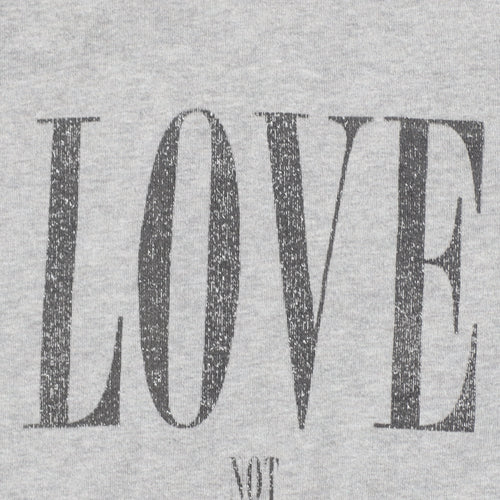 Rapanui Women's Grey 'Love Not War' Organic Cotton Sweatshirt - Size S