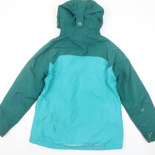 Craghoppers Womens Blue Waterproof Hooded Parka Jacket Size 12