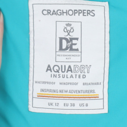 Craghoppers Womens Blue Waterproof Hooded Parka Jacket Size 12