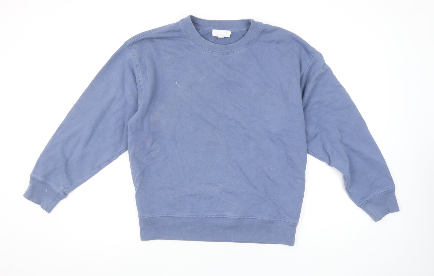 The White Company Women Blue Cotton Crew Neck Sweatshirt UK 20