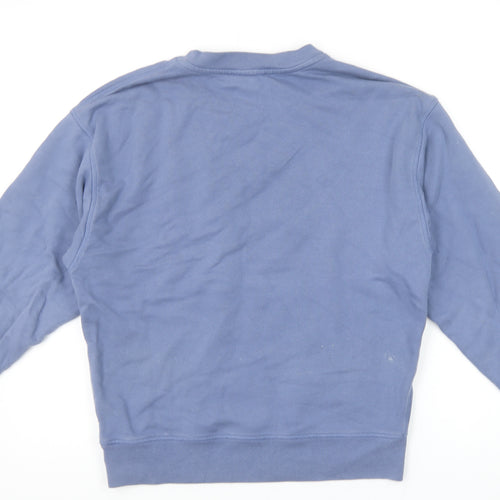 The White Company Women Blue Cotton Crew Neck Sweatshirt UK 20