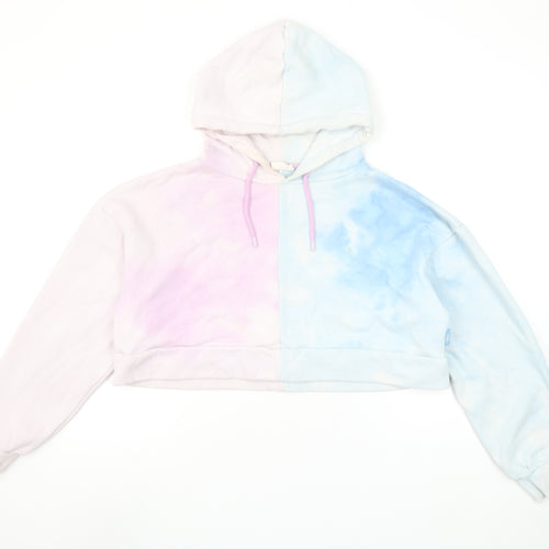 Chelsea Peers Women’s Pastel Tie Dye Cropped Hoodie Size L Relaxed Fit