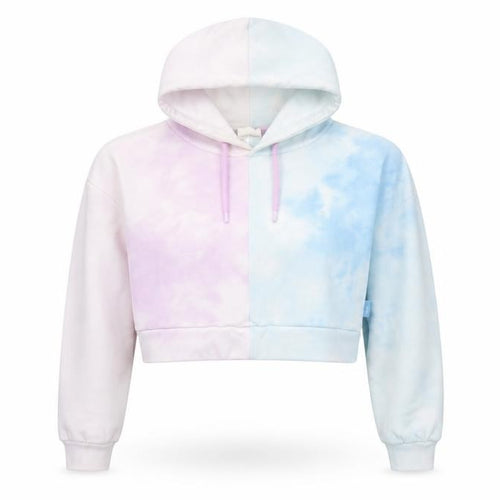 Chelsea Peers Women’s Pastel Tie Dye Cropped Hoodie Size L Relaxed Fit