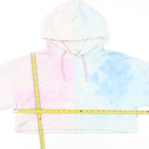 Chelsea Peers Women’s Pastel Tie Dye Cropped Hoodie Size L Relaxed Fit