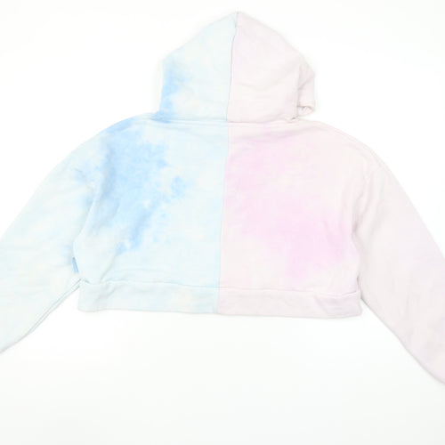 Chelsea Peers Women’s Pastel Tie Dye Cropped Hoodie Size L Relaxed Fit