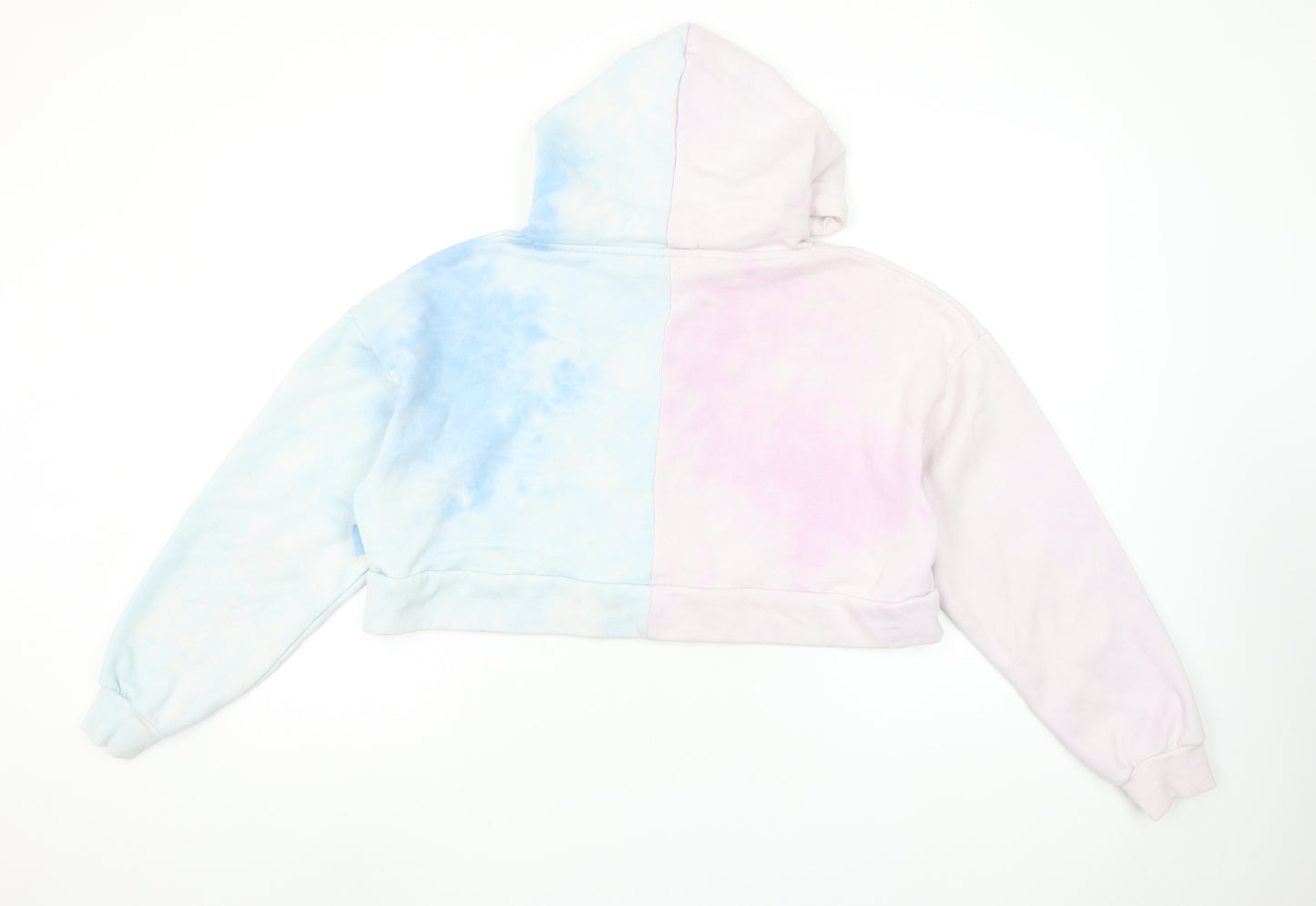Chelsea Peers Women’s Pastel Tie Dye Cropped Hoodie Size L Relaxed Fit