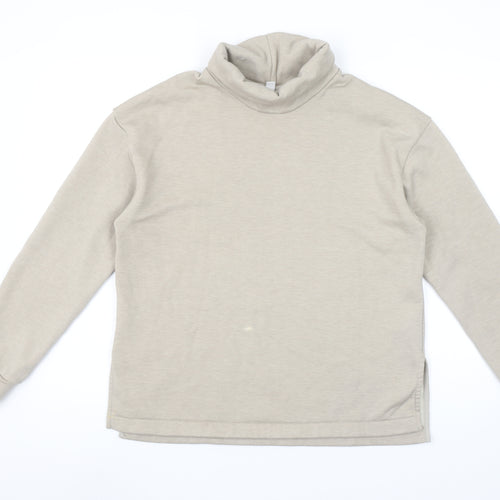 Uniqlo Women Beige Roll Neck Pullover Sweatshirt Size S
