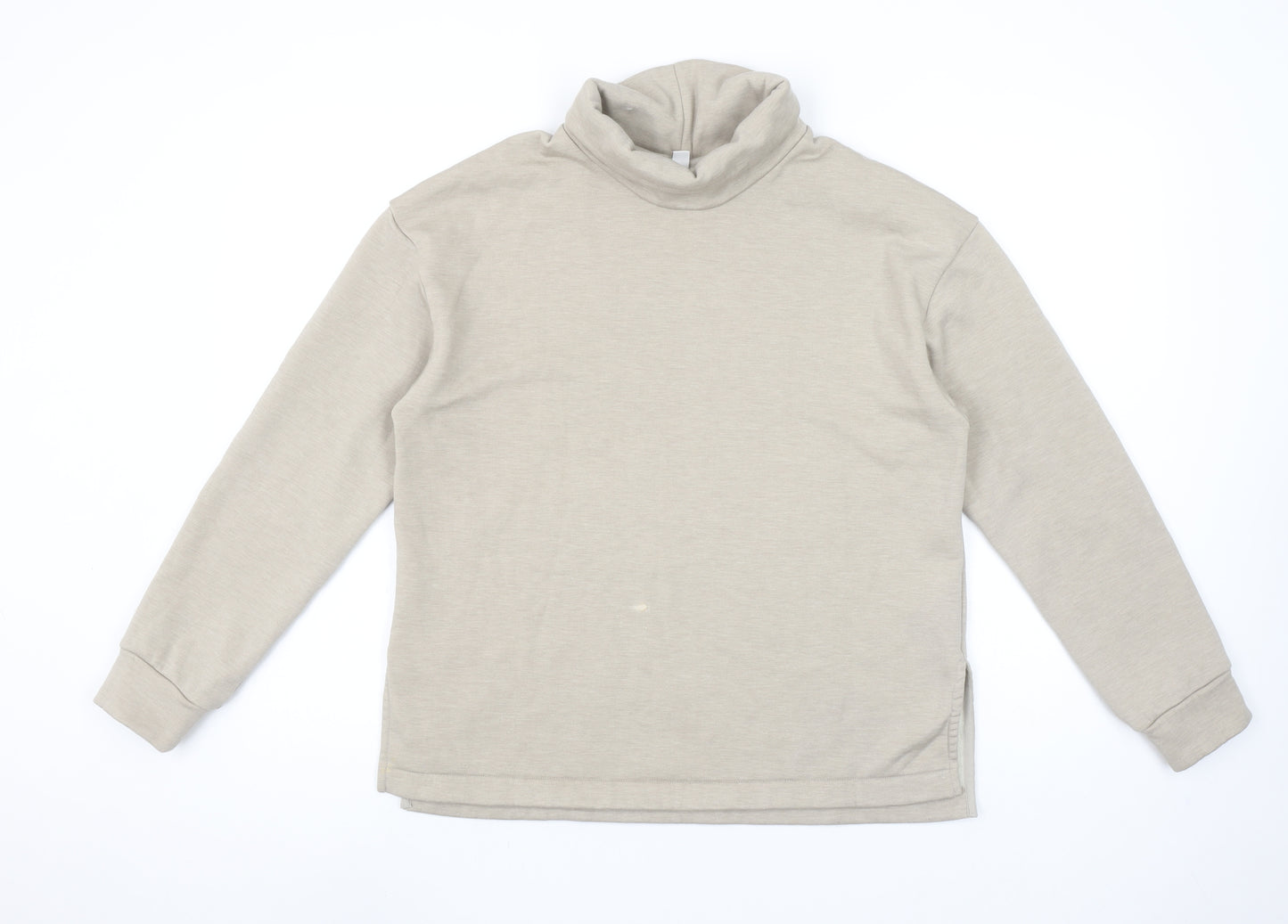 Uniqlo Women Beige Roll Neck Pullover Sweatshirt Size S