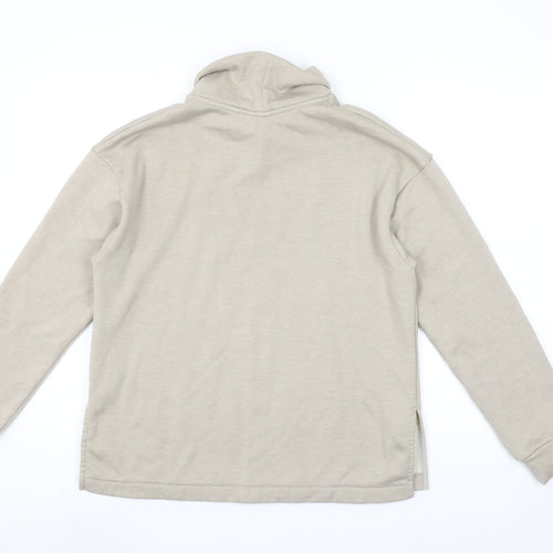Uniqlo Women Beige Roll Neck Pullover Sweatshirt Size S