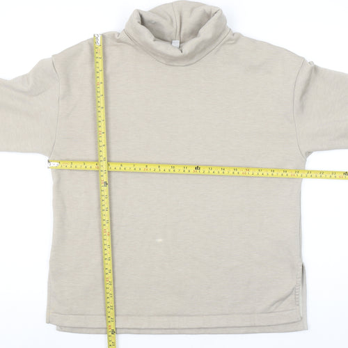 Uniqlo Women Beige Roll Neck Pullover Sweatshirt Size S