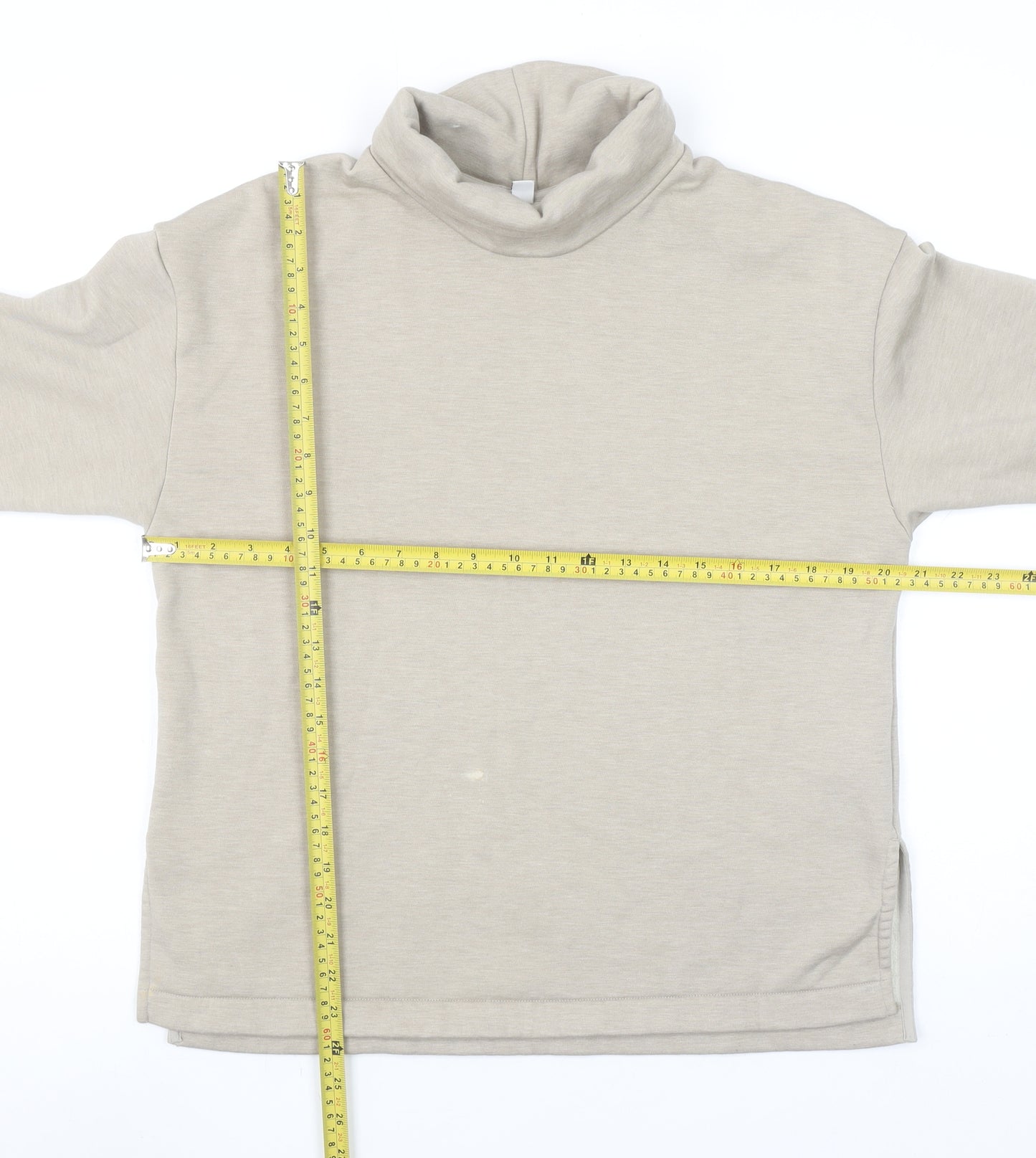 Uniqlo Women Beige Roll Neck Pullover Sweatshirt Size S