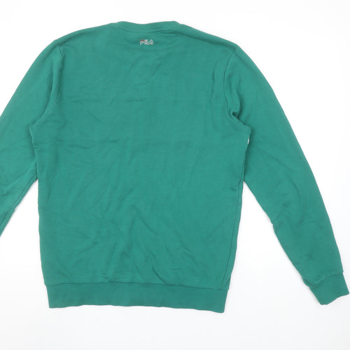 FILA Men’s Green Logo Sweatshirt L Pullover Crew Neck Sports