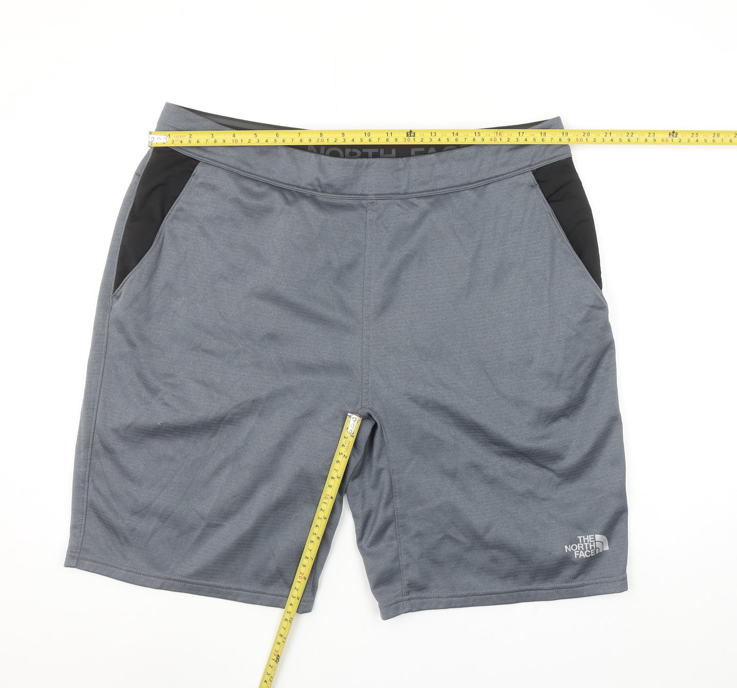 The North Face Mens Grey XL Athletic Shorts Polyester Blend Gym