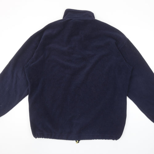 Fila Men's Blue Fleece Pullover Sweatshirt XL Retro Zip Neck