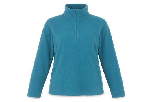 Front view of Mountain Warehouse women’s blue fleece pullover sweatshirt m