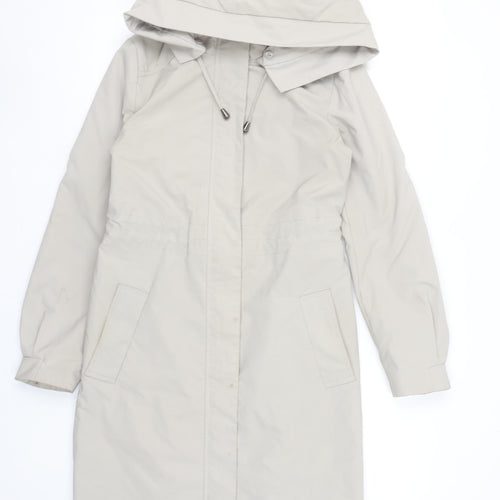 Betty Jackson Black Women's Beige Hooded Trench Coat Size 8