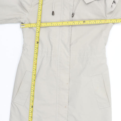 Betty Jackson Black Women's Beige Hooded Trench Coat Size 8