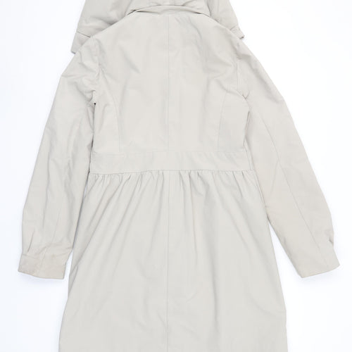 Betty Jackson Black Women's Beige Hooded Trench Coat Size 8