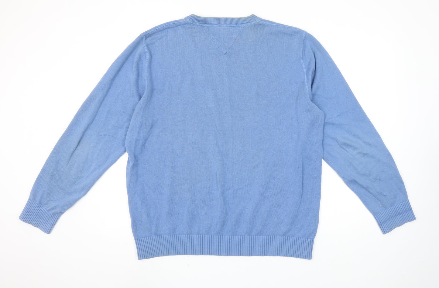 Tommy Hilfiger Men Blue XL Cotton Crew Neck Pullover Jumper