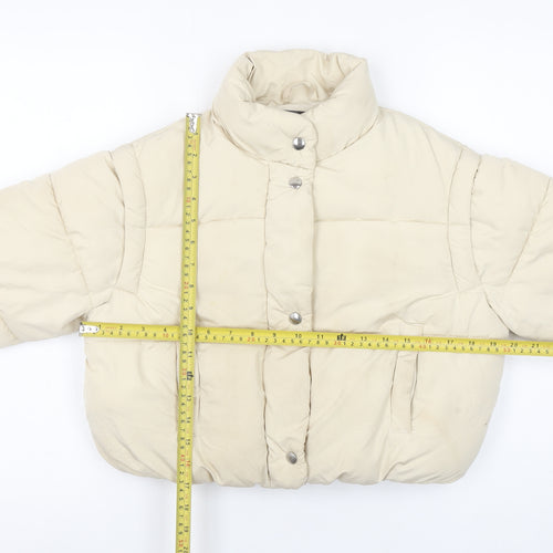 Bershka Girls Beige Puffer Jacket 10-12 Years Quilted Winter Coat