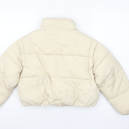 Bershka Girls Beige Puffer Jacket 10-12 Years Quilted Winter Coat