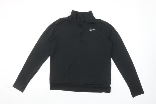 Nike Women's Black Dri-Fit 1/4 Zip Long Sleeve Running Top Size S