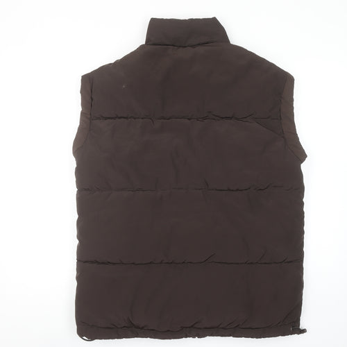H&M Divided Men Brown Puffer Gilet Waistcoat 2XS Regular Fit