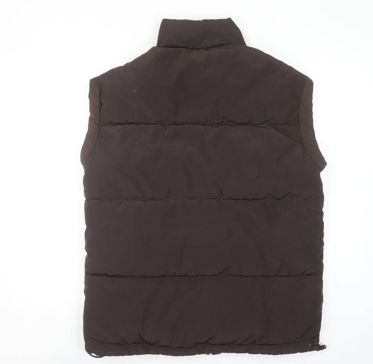 H&M Divided Men Brown Puffer Gilet Waistcoat 2XS Regular Fit
