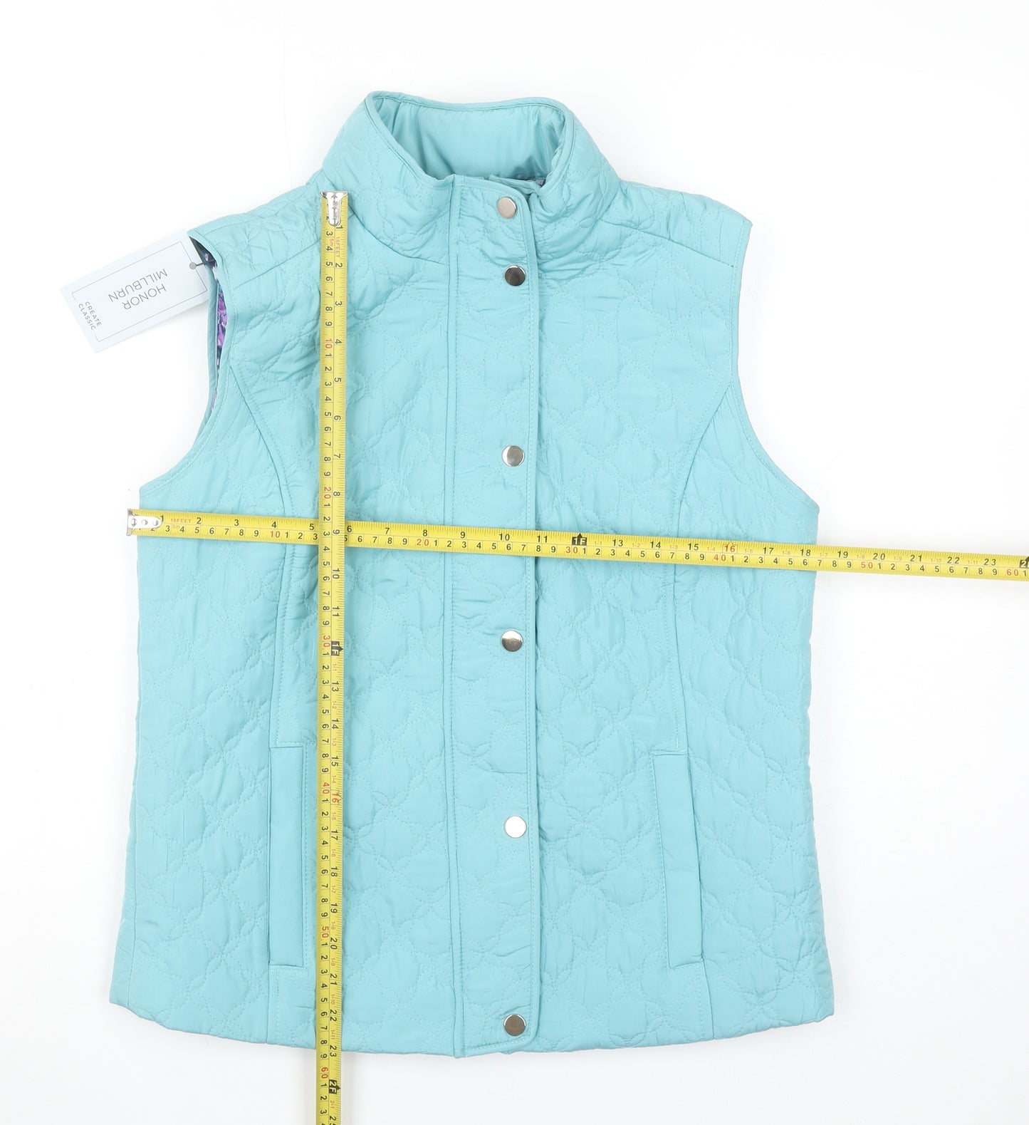 Honor Millburn Women’s Blue Quilted Lightweight Padded Waistcoat Size 10-12