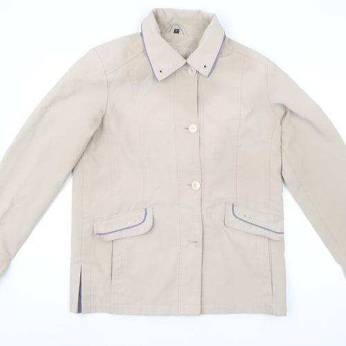 Finesse Women’s Beige Polyester Mid-Length Button Jacket Size 10