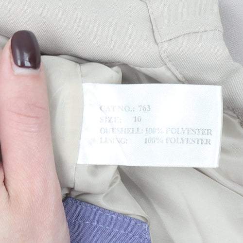 Finesse Women’s Beige Polyester Mid-Length Button Jacket Size 10