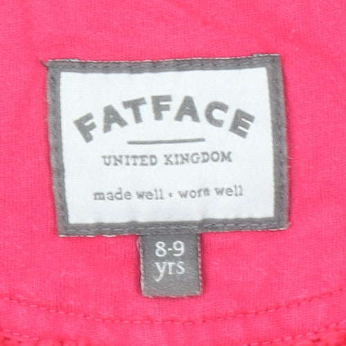FatFace Girls Pink Hooded Fleece Bodywarmer 8-9 Years Cotton Zip Waistcoat