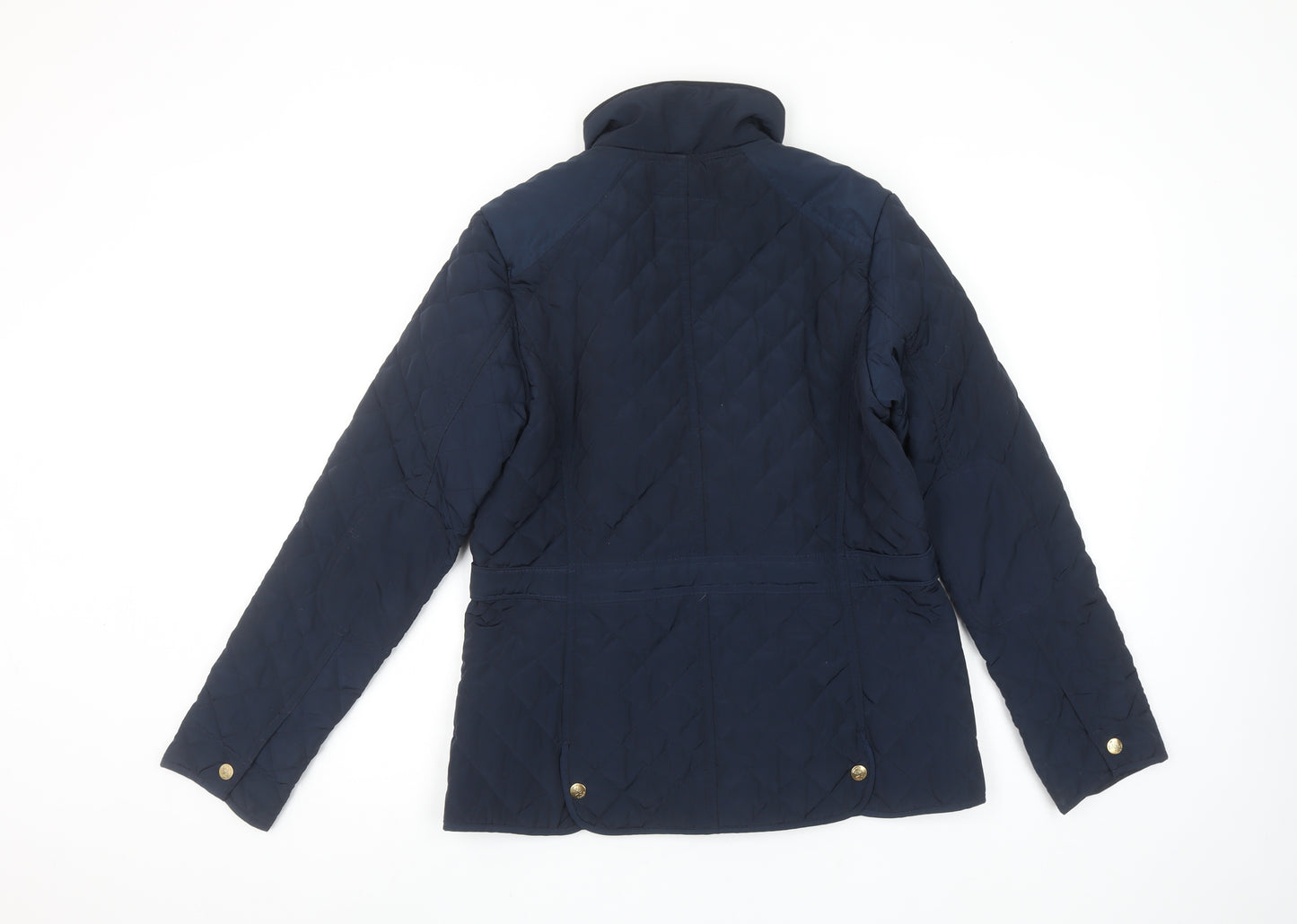 Zara Girls Blue Quilted Padded Jacket 13-14 Years Mid-Length Zip Winter Coat