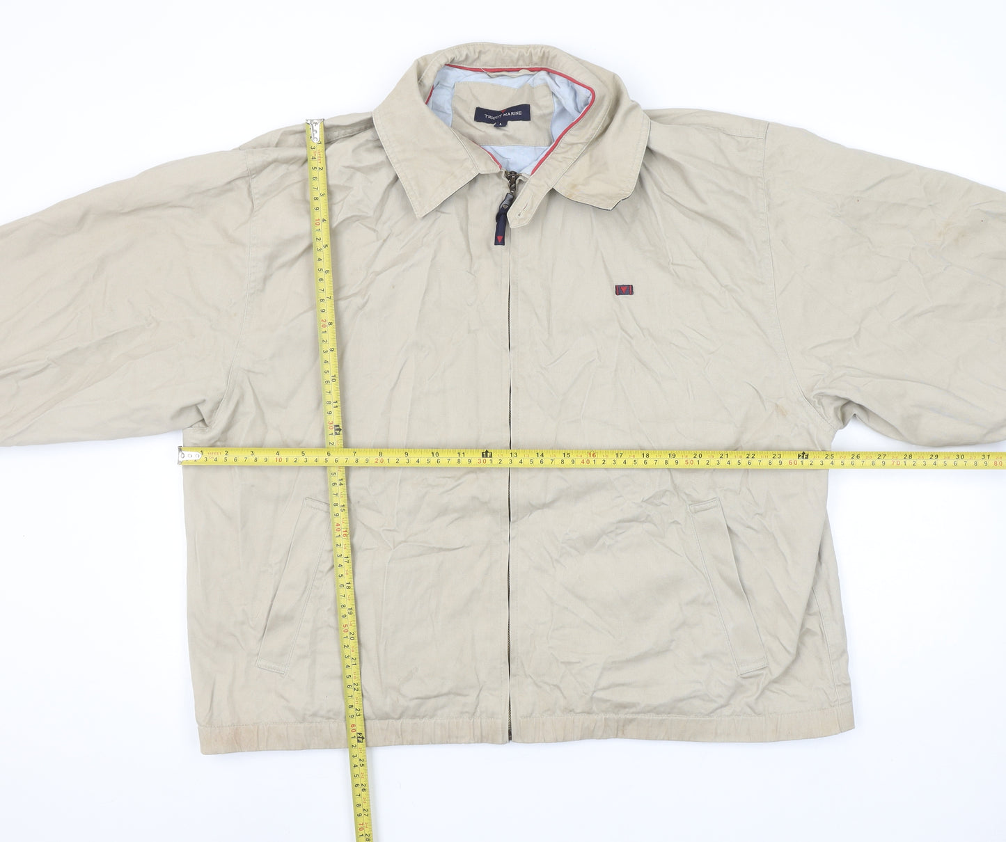Tricot Marine Men's Beige Cotton Full Zip Casual Jacket L