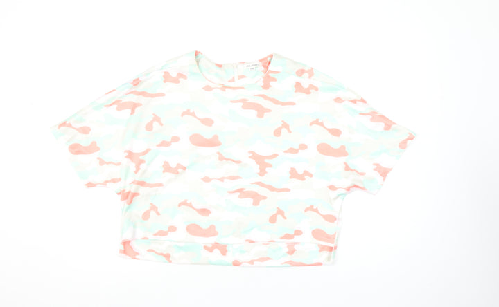 KILIBBI Womens Multicoloured Camouflage Cropped Cotton T-Shirt S
