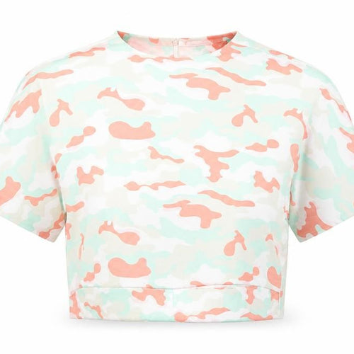 KILIBBI Womens Multicoloured Camouflage Cropped Cotton T-Shirt S
